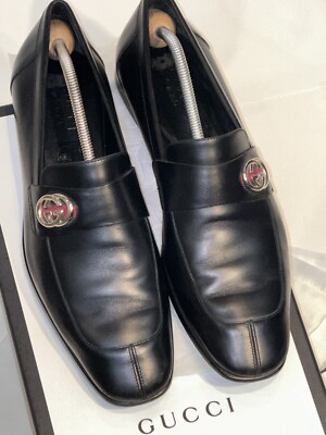 Gucci Herren Loafer schwarz - Vintage Lederschuhe mit Logo