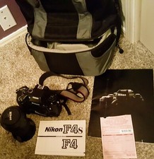 Nikon F4 35mm Camera, Nikon AF Nikkor 35-135mm Telescopic Lens, Lowepro Backpack
