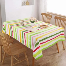 FINGERCRAFT Tablecloth 100% Cotton Floral Table Cover Washable Decorative Linen 