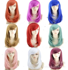 Fashion Medium-length Full Wavy Wig Cosplay Halloween Costume Anime Party Hair