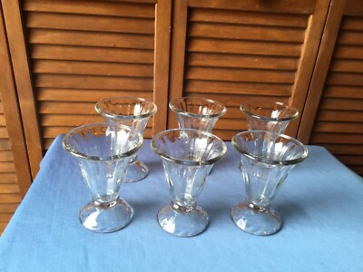 6 ICE CREAM ROOT BEER FLOAT SODA DRINK GLASSES THICK CLEAR GLASS SODA FOUNTAIN