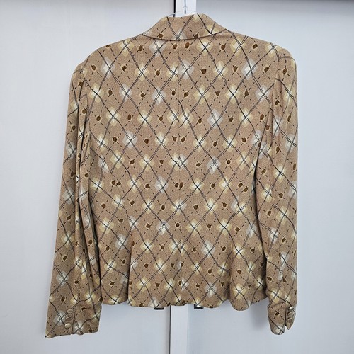 Cue Design Jacket 12 Button Up Collar Padded Shoulders Lined Blazer Retro Ladies - Picture 2 of 10