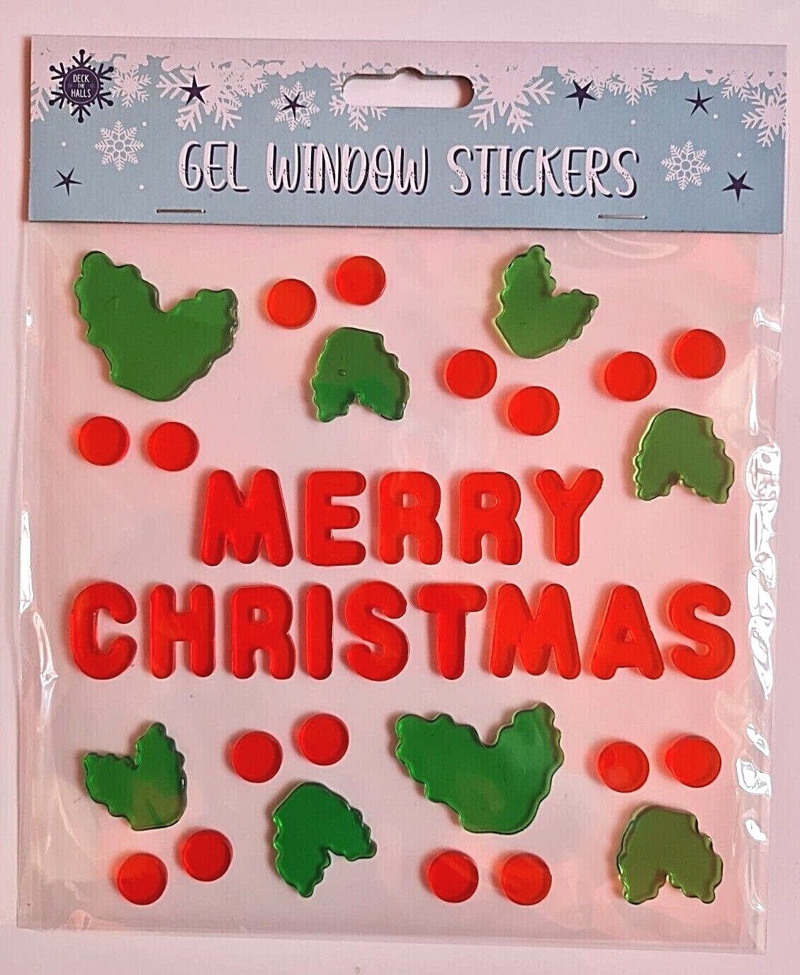 Christmas Window Stickers Gel Decorations Xmas Santa Snowman Snowflake