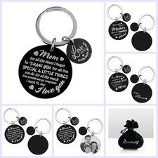 Thank You Mom Love Mother Engraved Personalized Stainless Steel Round Key Chain