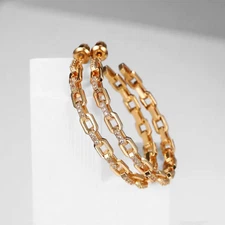 Gold Plated Large Paperclip Chain Link Hoop Earrings For Women Hip Hop jewelry