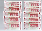 (V2077)  LOT 10 X British Armed Forces Military 5p Banknotes Special Voucher UNC