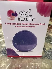 Plum Beauty Purple Compact Sonic Facial Cleansing Brush Rechargeable 3 Speeds