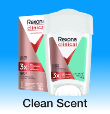Rexona Clinical  CLEAN SCENT  Antitranspirante en crema 48g