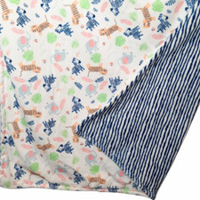 Safari Zebra Tiger Elephant Butterfly Striped Lovey Security Blanket 38" X 30"