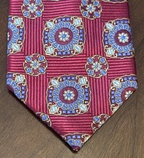 Jos. A. Bank Reserve Red Blue 100 Silk Men  s Neck Tie Made In China
