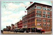 Oklahoma City~Main Street~Roach & Veazey Store~Busy Corner~Moving Pictures~1910