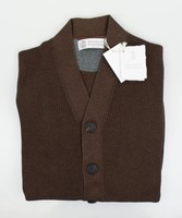 Brunello Cucinelli Brown Cotton Thick Knit Cardigan Sweater 52/42/l $1095 on sale Brunello Cucinelli Brown Cotton Thick Knit Cardigan Sweater 52/42/l $1095 on sale