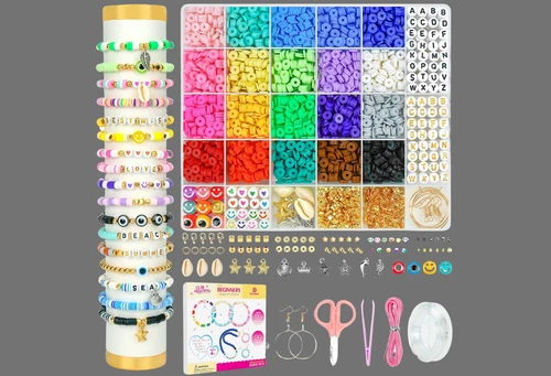 Clay Beads Bracelet Kit - Polymer Clay DIY Jewelry Making for Kids (5000 Pcs)