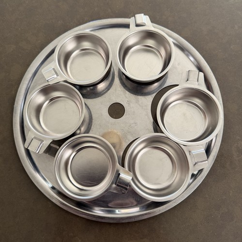 Saladmaster 6-Cup Egg Poacher Insert Cups Stainless Steel 10 3/8" Vtg NO SKILLET