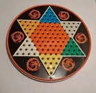 VTG Ohio Art Metal Chinese Checkers And Checkers Board No Marbles Display only.