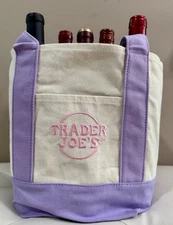Trader Joe's Pastel Mini Canvas Tote Bag 2025 LIMITED EDITION-Purple Color 