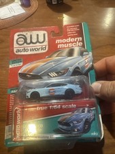 Auto World Modern Muscle Gulf 2017 Mustang GT Gulf Blue and Orange PAC Damage