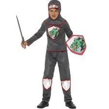 Black Knight - Medieval - Deluxe Costume - Boys - 3 Sizes