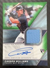 2026 Topps Carson Williams Major League Material Green Auto RC Jersey #/99 Rays