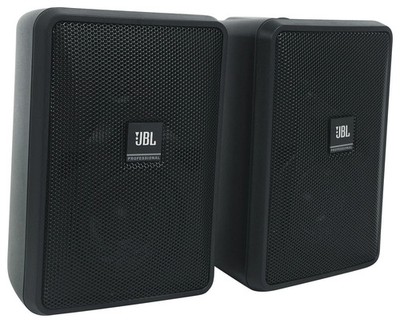 2 JBL Control 23-1 3'' Indoor/Outdoor 70v Commercial Wall Mount Speakers in Black