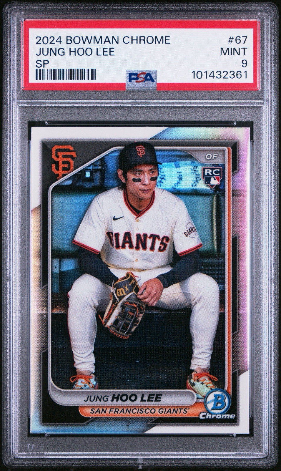 2024 Bowman Chrome Image Variation Jung Hoo Lee #67 (RC) Short Print PSA 9 MINT