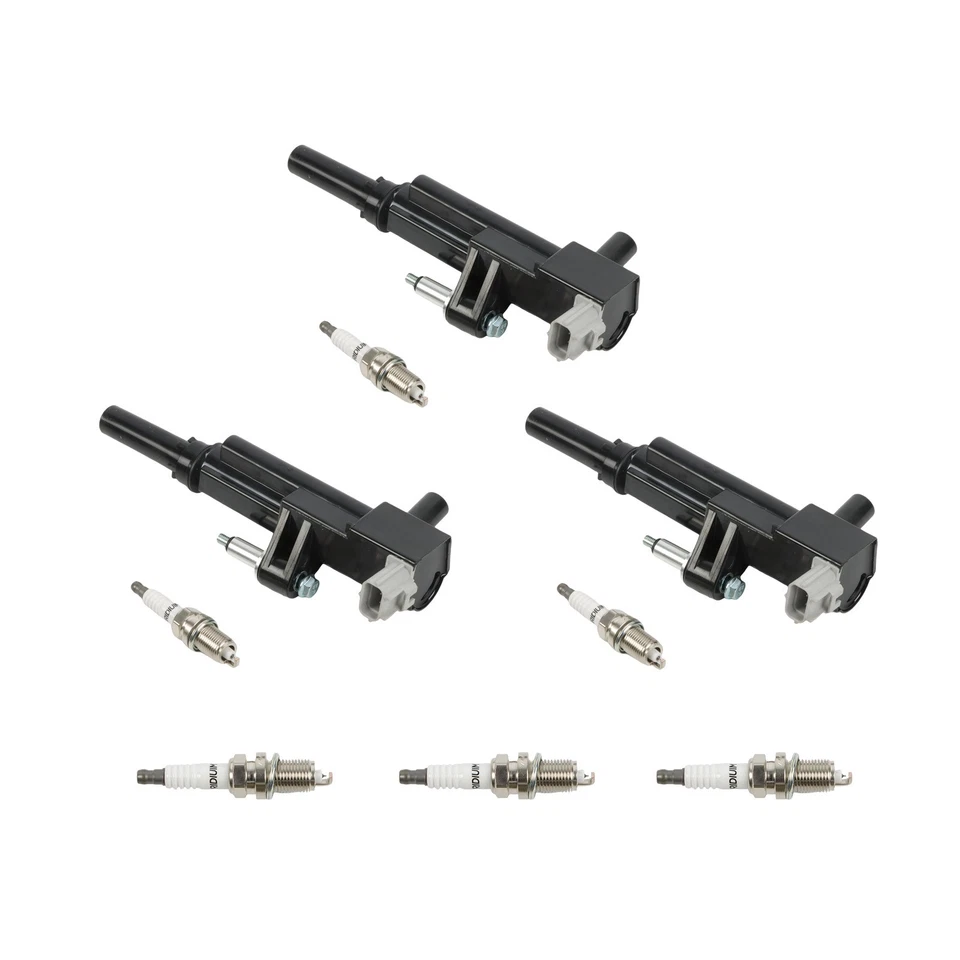 Bobina de encendido UF640 +6 piezas bujía de iridio para Dodge Dakota 7100 2009-2010 3 piezas Foto 2 de 4