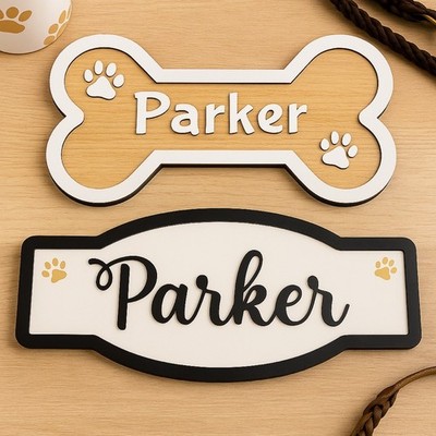 Personalisiertes Schild mit Kosenamen | Individueller Knochen Street Style | Hund Katze Plakette Geschenk Holz