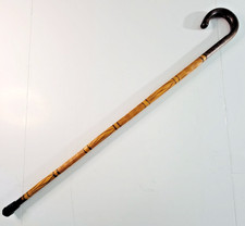 Vintage Hand Carved Textured Wood Cane Walking Stick- 35-1/4"