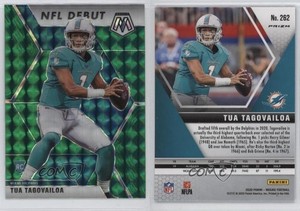 2020 Panini Mosaic NFL Debut Mosaic Green Prizm Tua Tagovailoa #262 Rookie RC