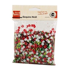 Sequins - Paillettes de noël - Rouge - Vert - Blanc - 6mm de diamètre