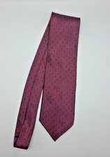 Stefano Ricci Men's Silk Neck Tie Made In Italy Red/Blue Print