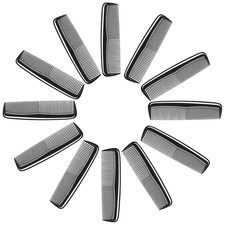 12 Pack 5 Inch Pocket Hair Combs Dual Teeth Black Travel Grooming Comb Set