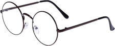 Large Oversized Metal Frame Clear Lens round Circle Vintage Eye Glasses 5.4  2I