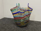 Murano Multicolored Striped Glass Bowl