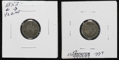 1853 Seated Liberty Half Dime Arrows at Date Variety 5ORZ