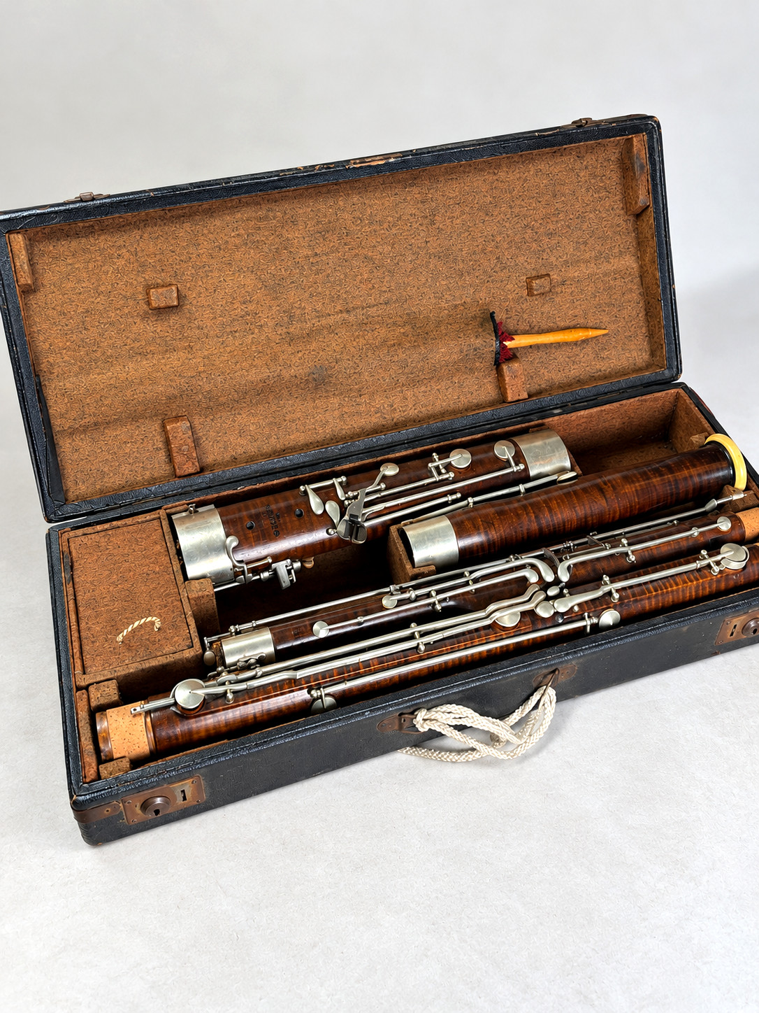 Antique Wilhelm Heckel Biebrich Bassoon #3237 c.1884 3000 Series Made in Germany