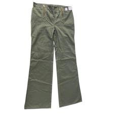 NOS Vintage 70s Double Zipper Jeans Bell Bottom Wide Leg 1970s Khaki Green