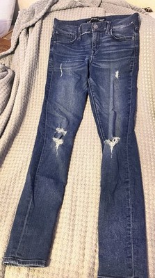 Express Jeans Womens Size 2 Ultimate Stretch Leggings Jegging Dark Blue Mid Rise