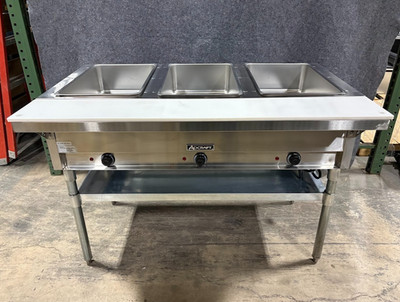 Adcraft ST-120/3 Three Open Well 2250 Watt Steam Table w/ Cutting Board - 120v