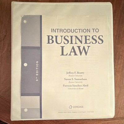 Introduction to Business Law 6th Edition Loose-Leaf in Binder Beatty Abril