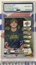 Nick Kurtz Autographed Bowman Chrome PSA 10 Oakland Athletics