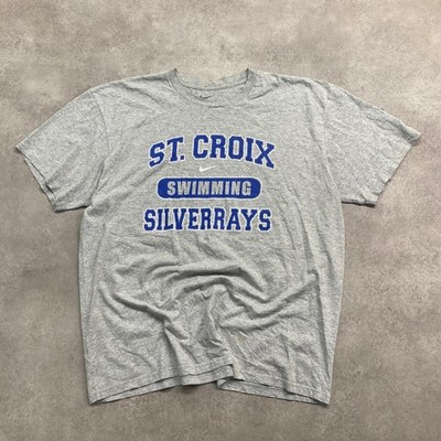 Nike T-Shirt Herren XL St. Croix Schwimmen College Sport Grafik Tee, Grau