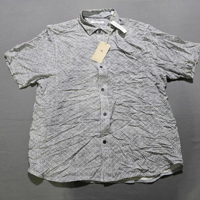 new Tommy Bahama Men's The Veracruz Cay Button Camp Shirt gray XL Hawaiian