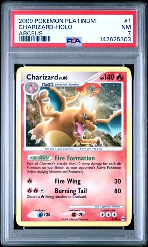 2009 POKEMON PLATINUM ARCEUS #1 CHARIZARD-HOLO PSA 7