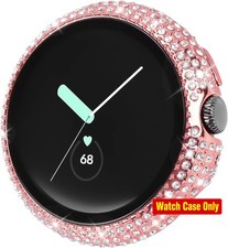 Case with Screen Protector for Google Pixel Watch 3 41 mm Bling Tempered Glass