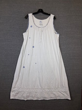 Aria Womens Nightgown XL Blue White Polka Dot Eyelett Prairie Cottage Core VTG