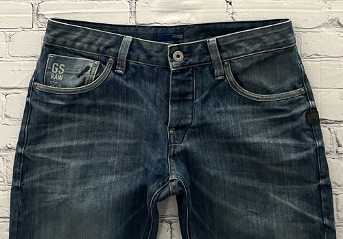 Jeans uomo G-STAR RAW 5204 blu denim 32x32 zip tasca bottone mosca slim dritto - Foto 2 di 18