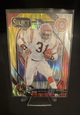 2024 Panini Select - Club Level Ickey Woods #260 Red & Yellow Shock Prizm