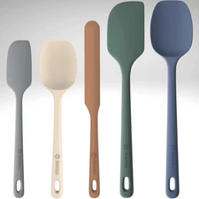 5 Pieces Silicone Spatula Set, Food Grade Rubber Spatula, Upgrade Strong Handle