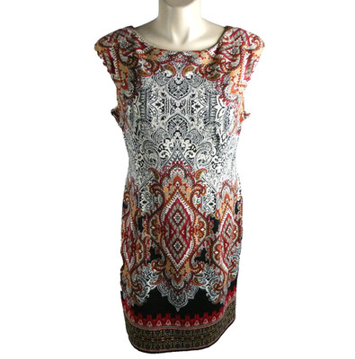 Liz Claiborne Dress Womens 18 Paisley Sheath Boho Party Cocktail Sleeveless
